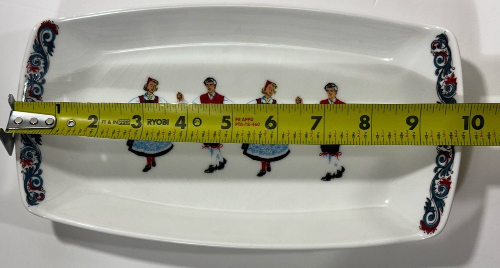 FIGGJO Flint Hardanger Dancers Rectangular Serving Tray 10" Norway