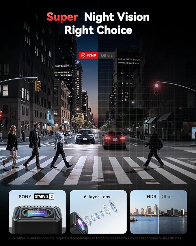 REDTIGER F7NP 128GB Dash Camera Front and Rear 4K Dash Cam With WiFi&GPS