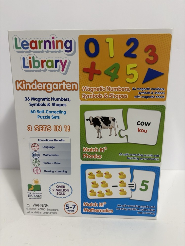 NEW Open Box Kindergarten Learning Library 3 Sets in 1, 4+ Educational
