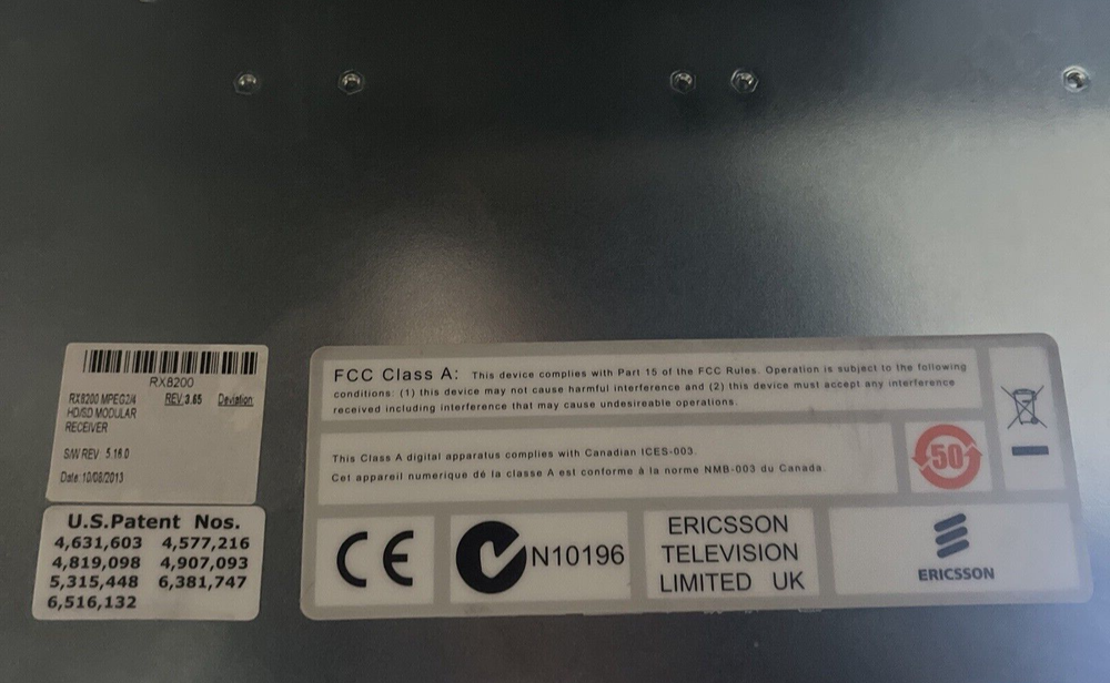 ERICSSON RX8200 ADVANCED MODULAR RECEIVER