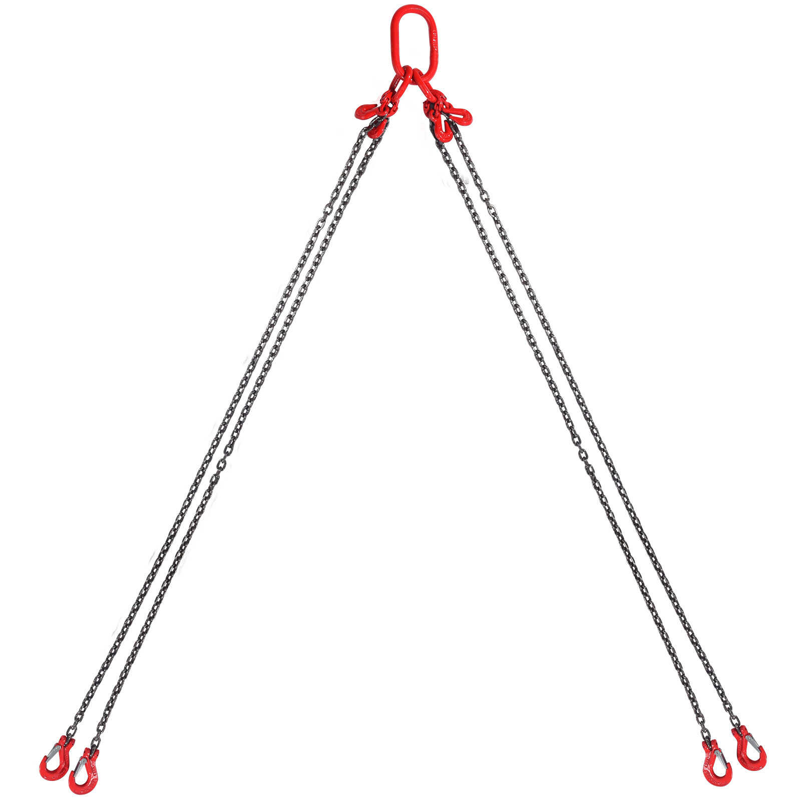 VEVOR 1/4" x 5' Chain Sling 4 Legs G80 Lifting Chain with Grab Hooks 6600 lbs