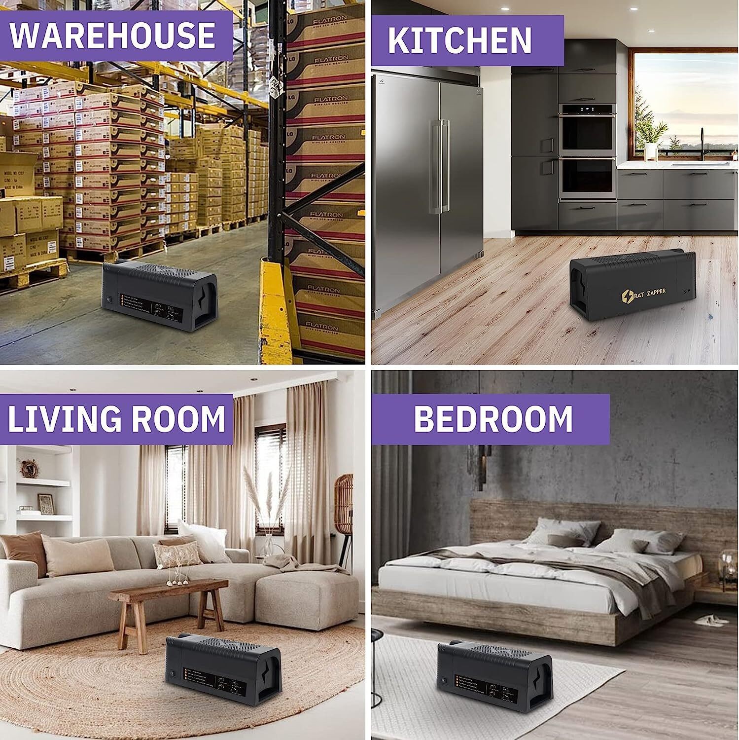 3PCS Electronic Mouse Trap Victor Control Rat Killer Pest Electric Rodent Zapper