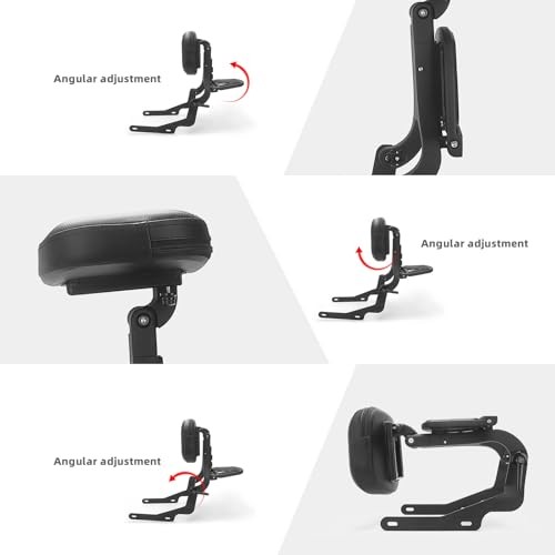 Motorcycle Backrest Sissy Bar For Driver & Passenger Adjustable Backrest Black