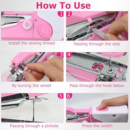 Mini Handheld Sewing Machine, Portable Electric Sewing Machine for Quick