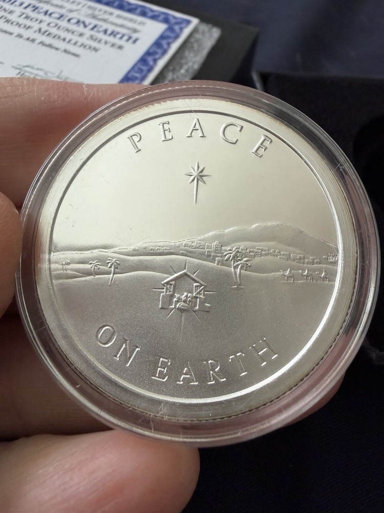 1 oz Silver Shield 2013 Proof Peace On Earth COA 499