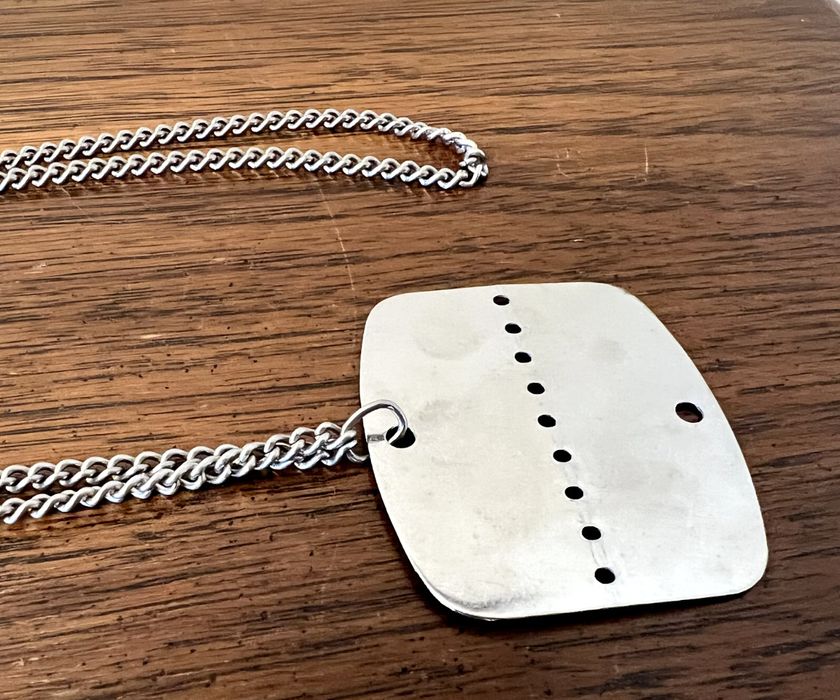 French Army Dog Tags With Chain Blank Unused Military Issued 1966 Identity Plate