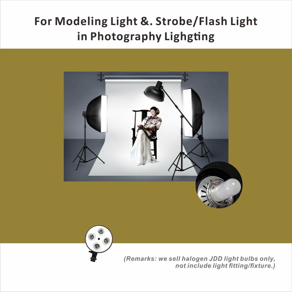 4 Pcs Halogen JDD photo Studio Strobe Flash Modeling Light Bulb E27 110V 150Watt
