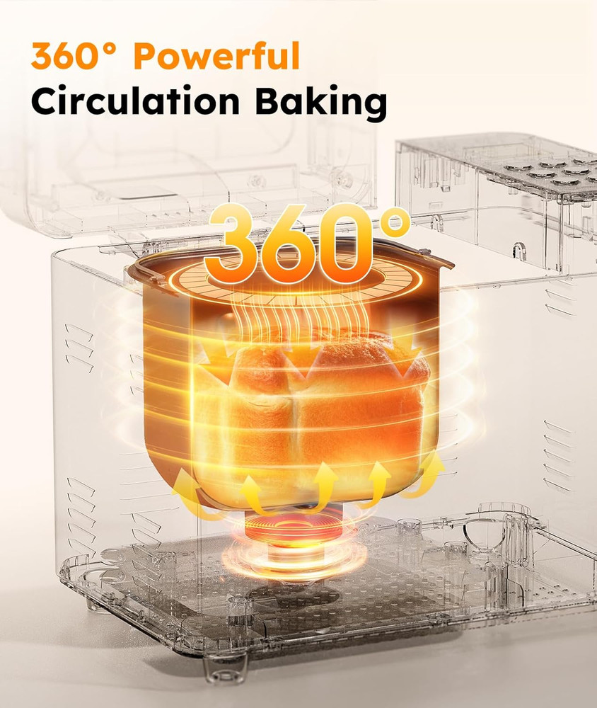 2LB Bread Maker Machine, 17 in 1 Automatic Stainless Steel Bread Machine, No...