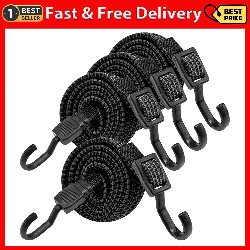 Bungee Cords with Hooks Heavy Duty Flat Adjustable Bungee Cords with Hooks