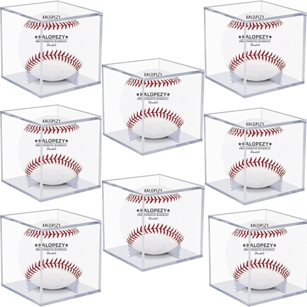 8 Pack Baseball Display Case, UV Protected Acrylic Boxes for 8 Pack, Clear