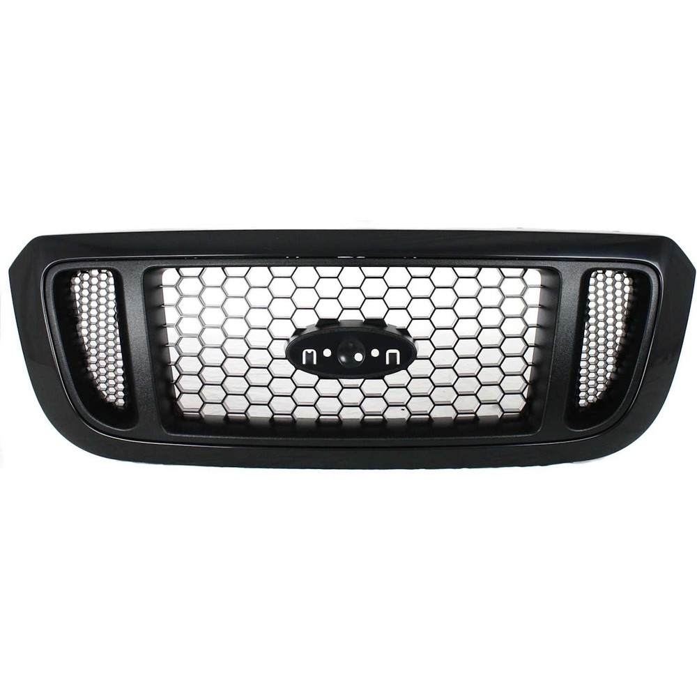 Grille For 2004-2005 Ford Ranger Textured Black Shell w/ Silver Insert Plastic