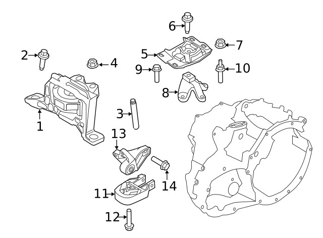 Genuine Ford Automatic Transmission Mount Bracket BV6Z-7M125-A