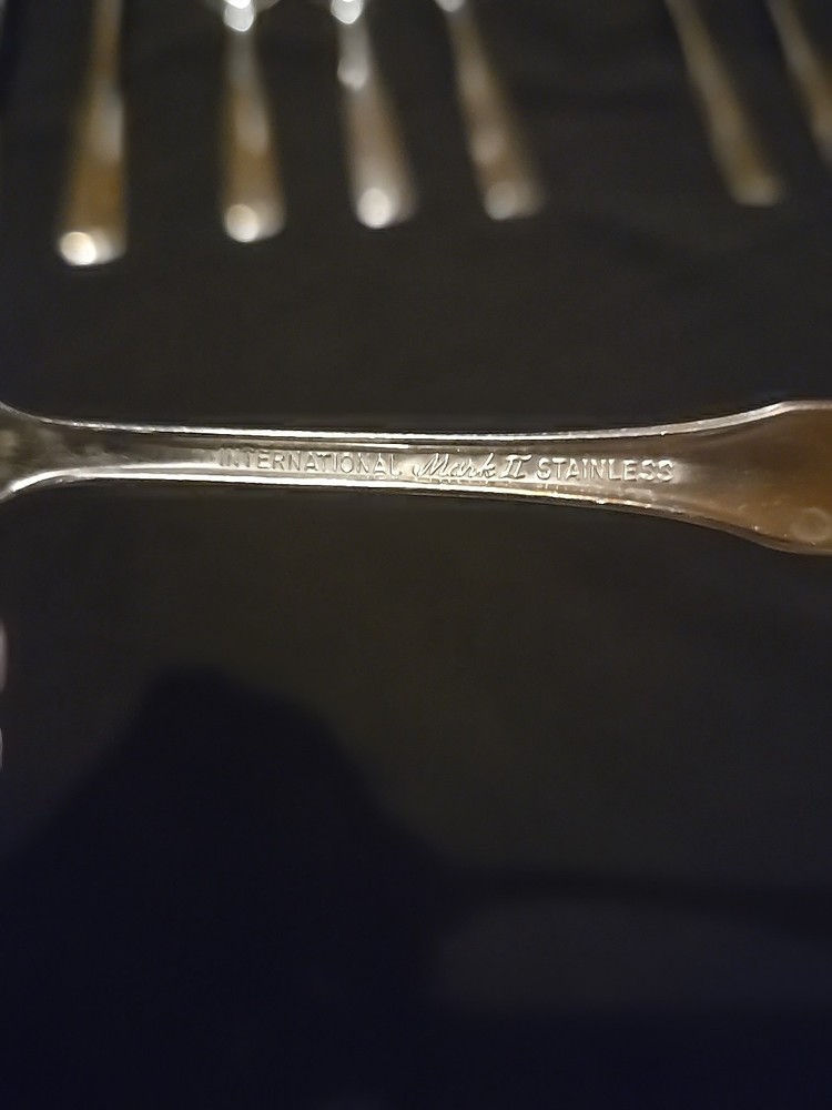 International Silver Mark II COLONIAL SCROLL Stainless Flatware 14 Piece