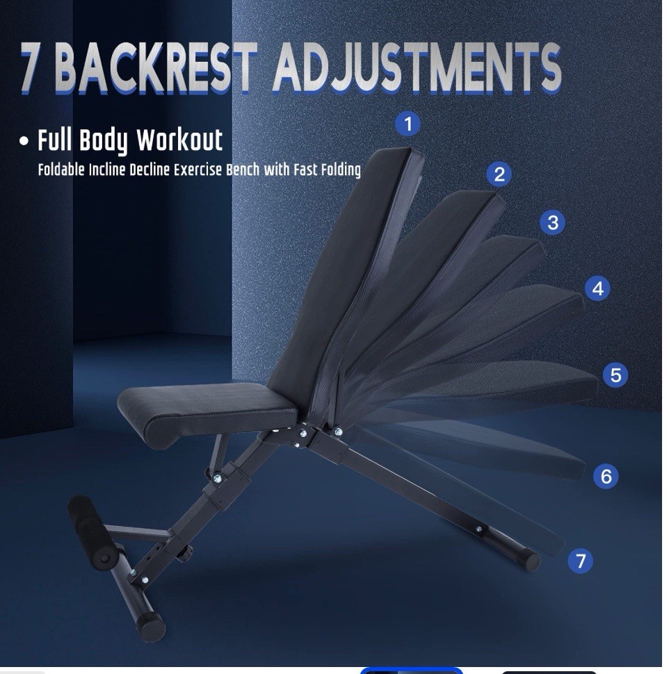 Anconats Weight Bench, Adjustable, Foldable