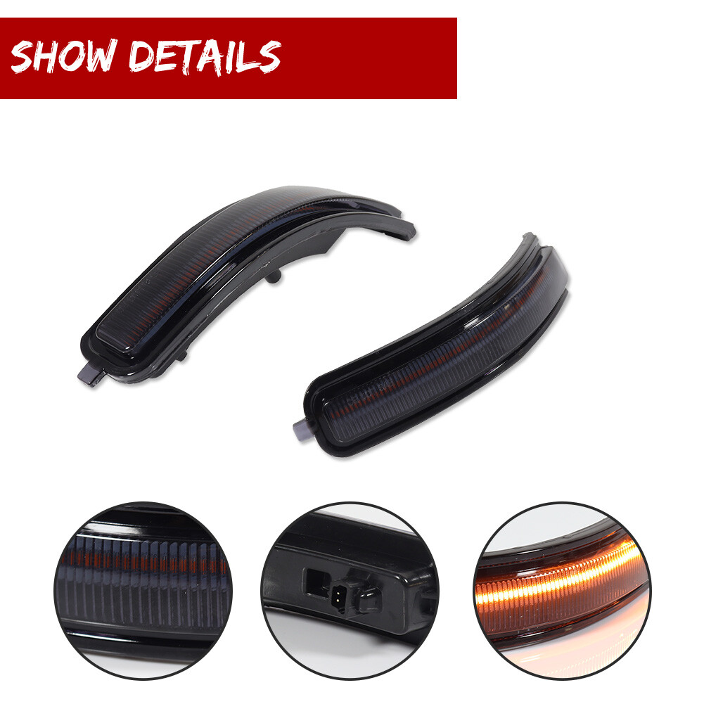 Smoke Sequential Amber LED Side Mirror Signal Lights For 2007-2013 Nissan Altima
