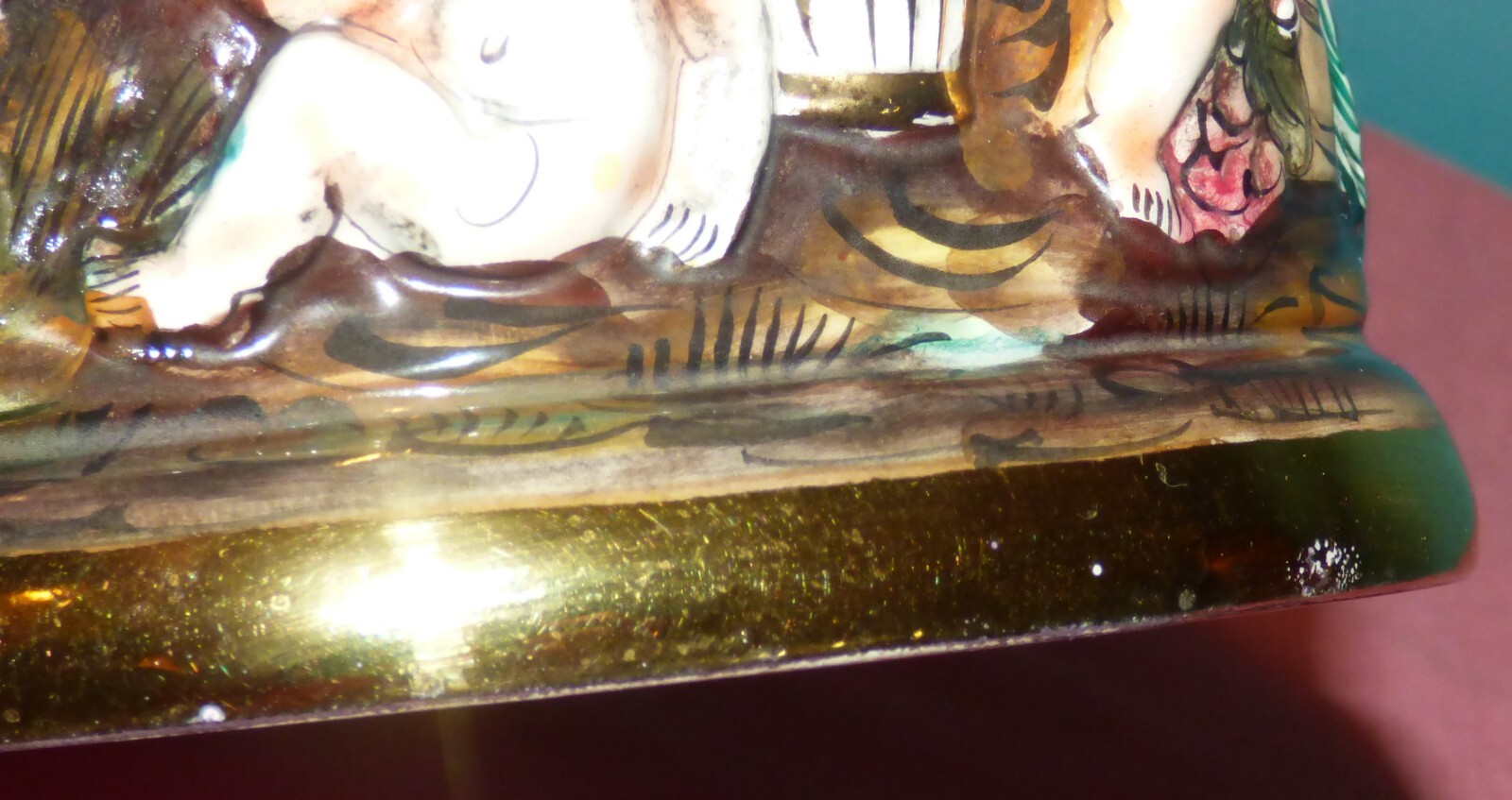 Vintage Capodimonte Large Porcelain Figural Vase 12" Tall