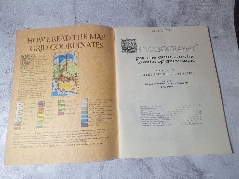 Greyhawk World Fantasy Game Glossography Reference Guide C.Y. 998