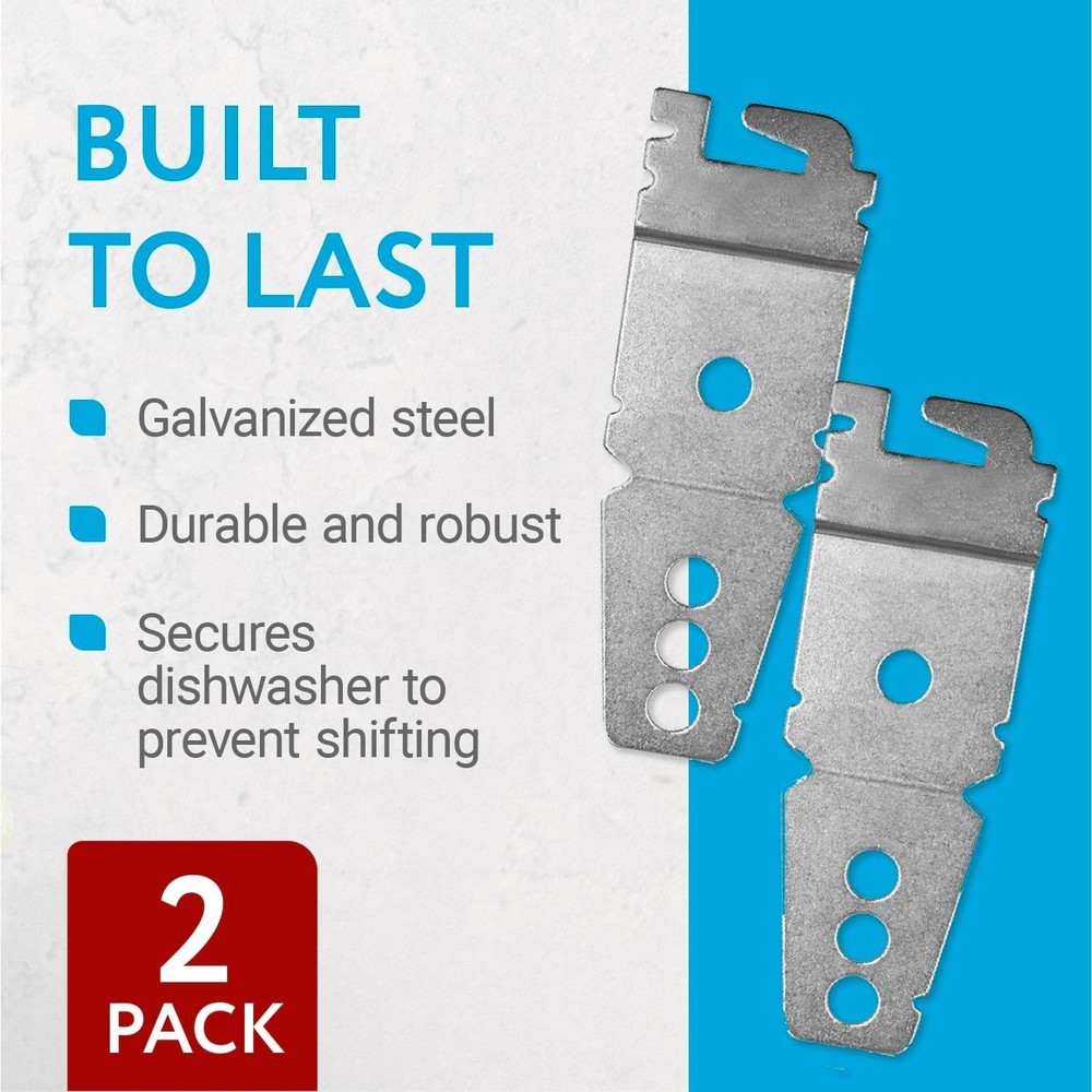 Undercounter Dishwasher Mounting Brackets Replacement Clips Steel Anchor 2 Pack