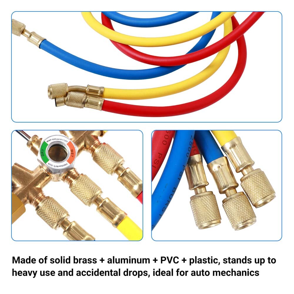 AC Diagnostic Manifold Gauge Set Charging Hose
