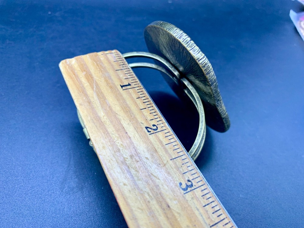 SIGNED STATEMENT FREE FORM GREEN BRONZE MODERNIST BRACELET