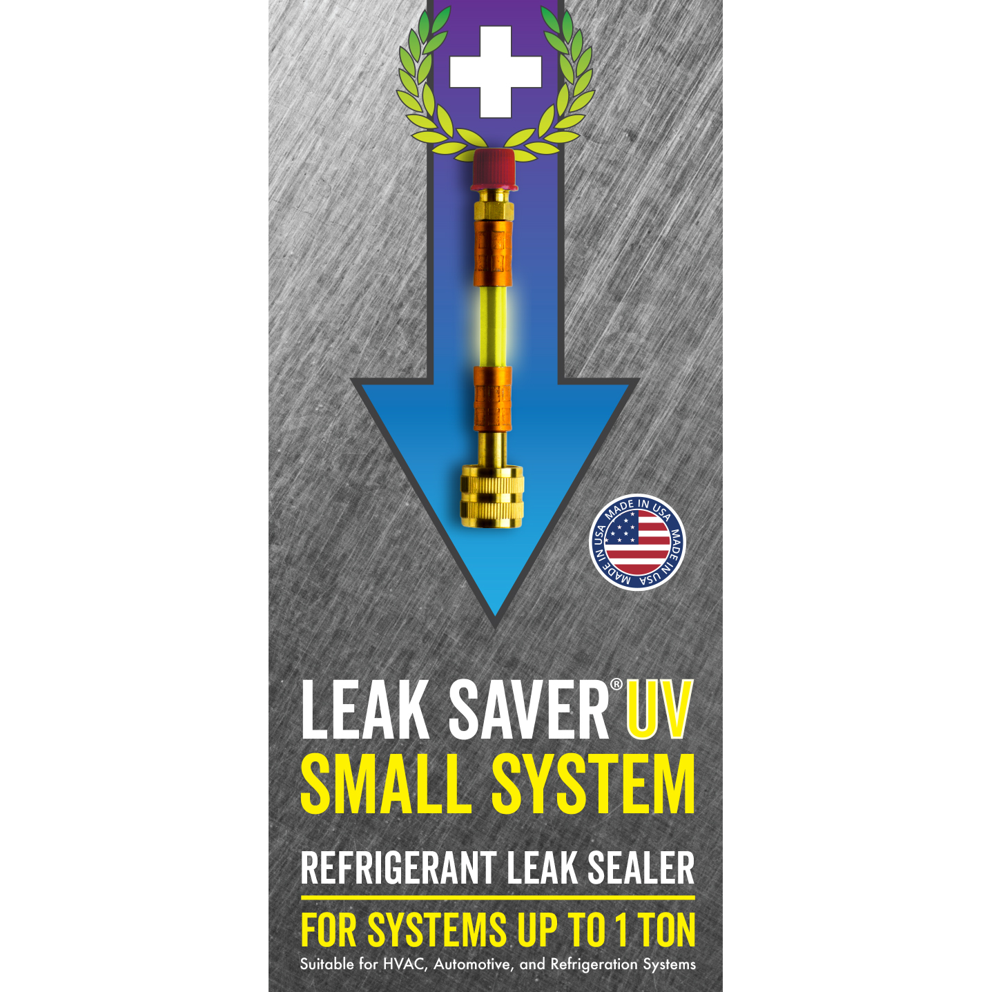 Leak Saver Direct Inject Refrigerant Leak Sealer UV Small System 1 Ton 3 Pack