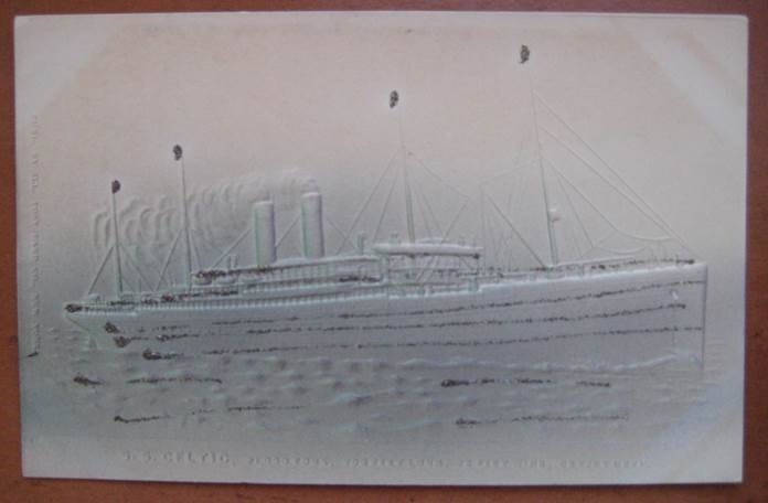 CELTIC (White Star) RARE Embossed Card c1904