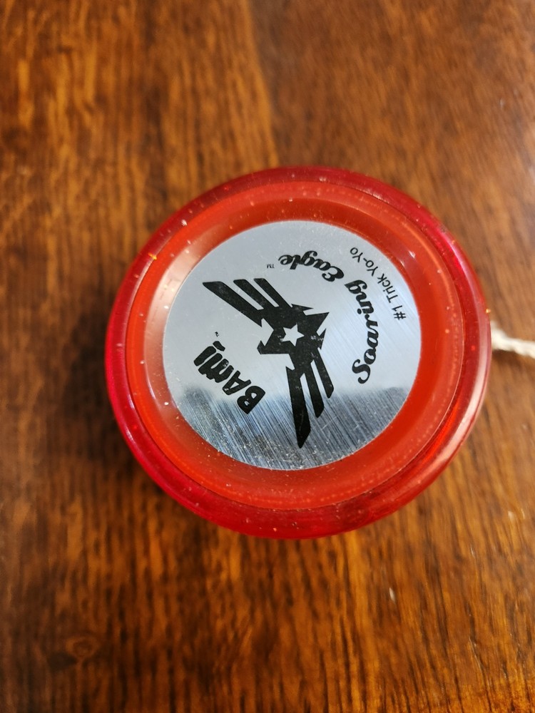 Vintage Soaring Eagle Trick Yo-Yo Red Glitter