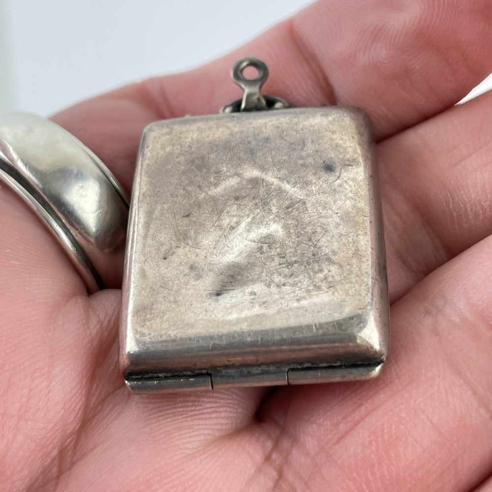 Antique Solid Silver Stamp Case Albert Ernest Jenkins 1913