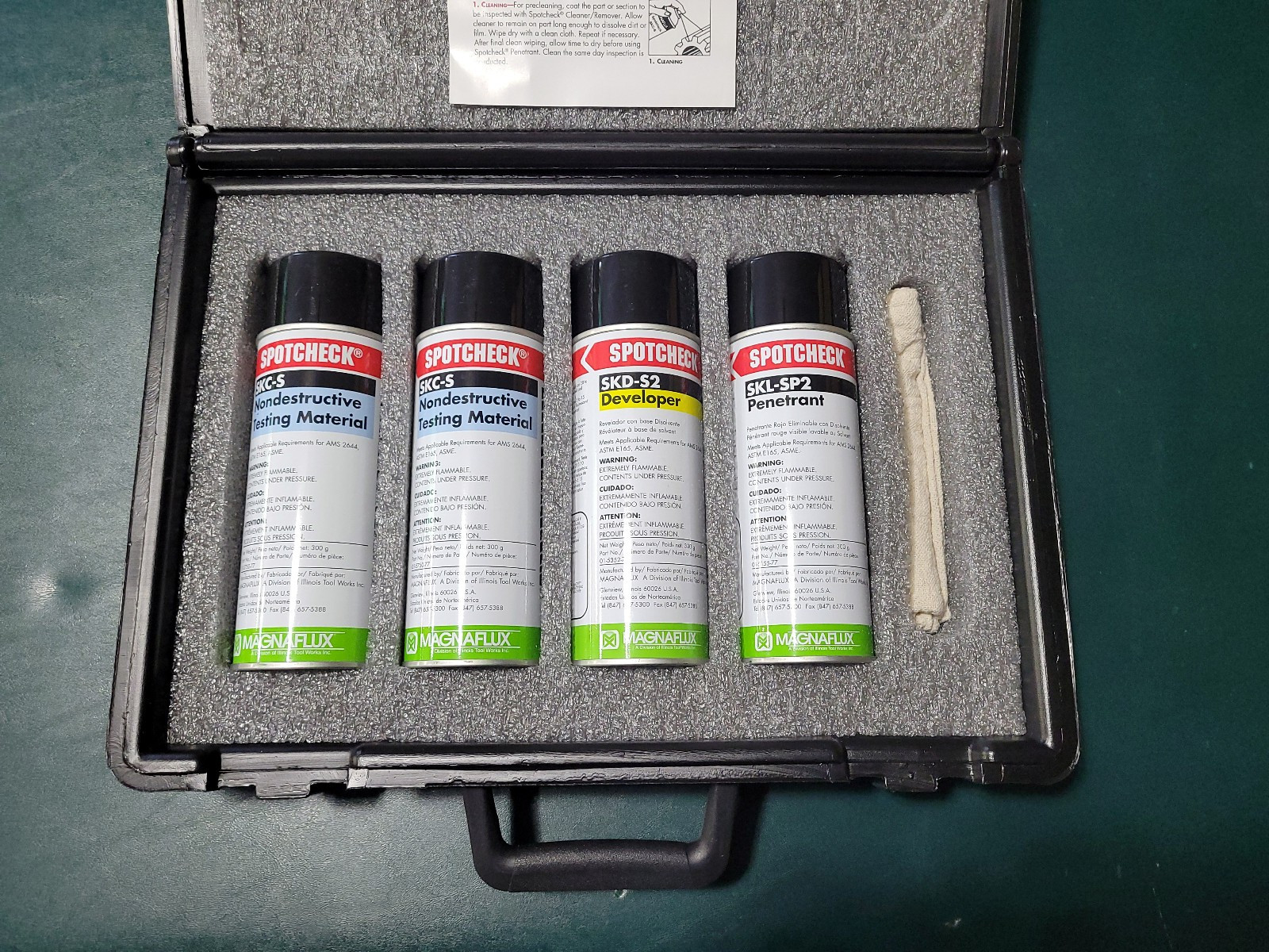 New Magnaflux Spotcheck Dye SK-416 Penetrant Test Kit (SKC-S, SKD-S2, SKL-SP2)