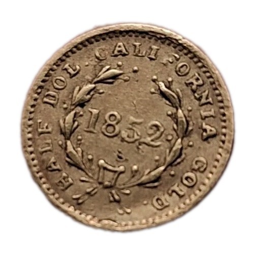 BG-407 1852 California Fractional Gold Liberty Half Dollar AU Detail First Year!