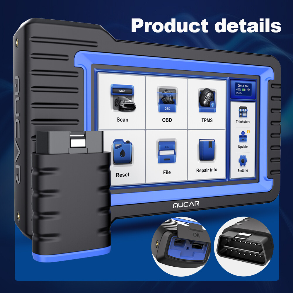 MUCAR VO7S Bidirectional Car OBD2 Diagnostic Scanner CANFD Tool Key Cod-ing IMMO