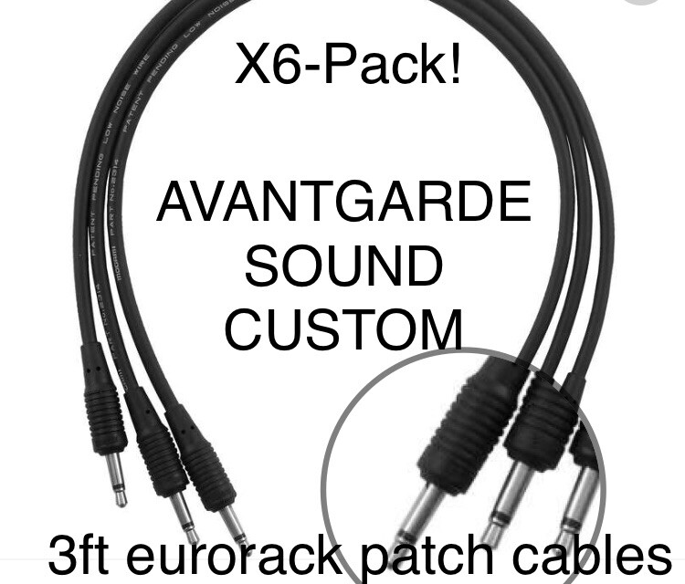 Loooong!! 6-Pack ~3ft (36”) Eurorack Modular Patch Cables • Avantgarde Sound •