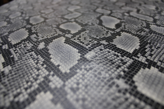 Gray PYTHON PRINTED LEATHER: Genuine Leather 2.5-3 oz. - Perfect for Handbags an
