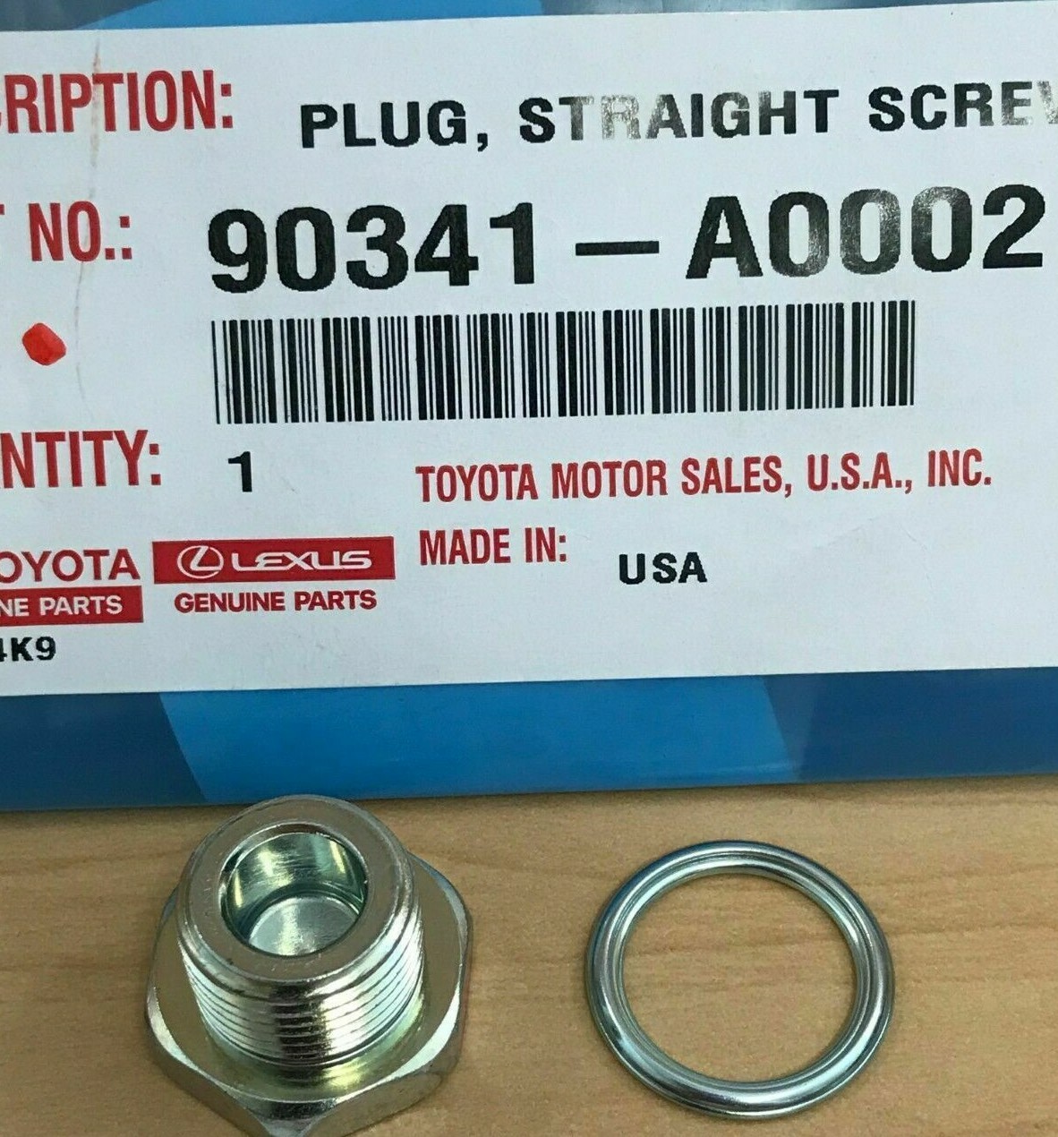 OEM TOYOTA REAR AXLE FILL PLUG & GASKET SET 2005-2022 TACOMA, 2007-2022 TUNDRA