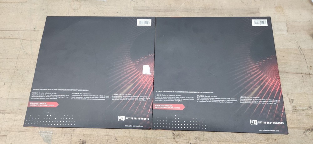 2x Native Instruments Traktor Scratch Pro Control Vinyl MK2 Black Record DJ