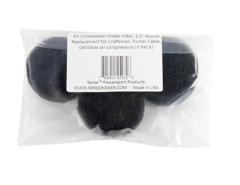 Air Filter for Craftsman Porter Cable DeVilbiss Air Compressor 2" Round 3 PACK