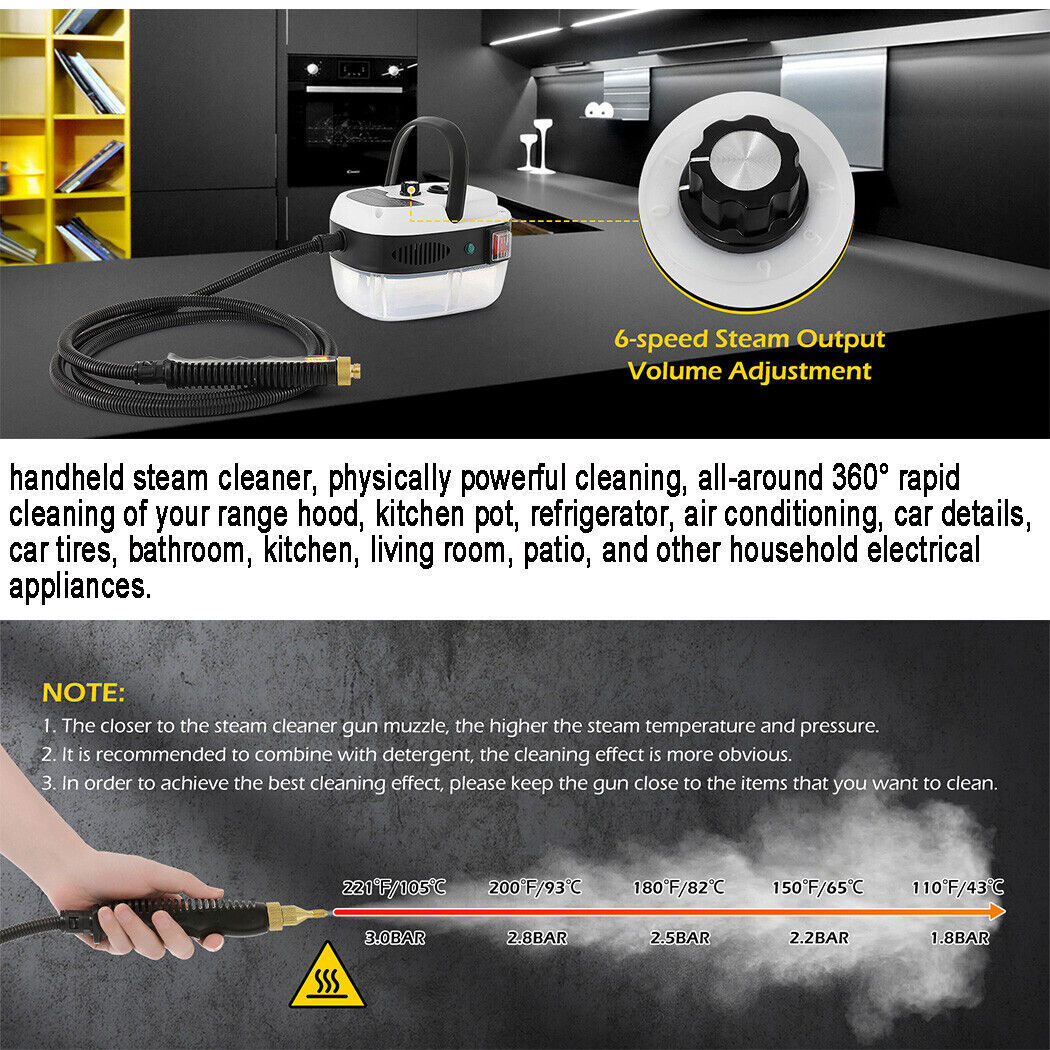 2500W Handheld Car Detailing Cleaning Machine High Temp Steam Cleaner Household