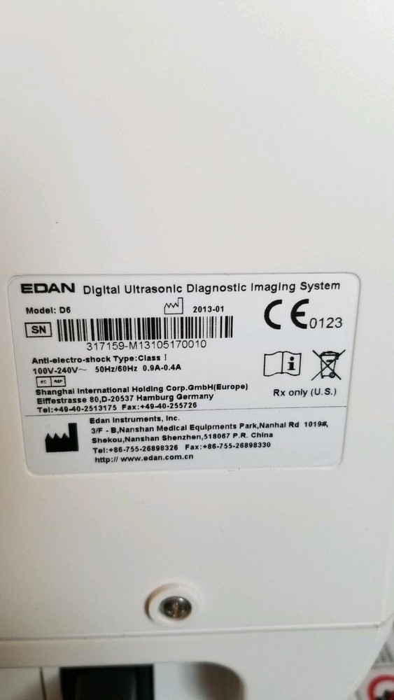 EDAN Digital Ultrasonic Diagnostic Imaging System - Model D6