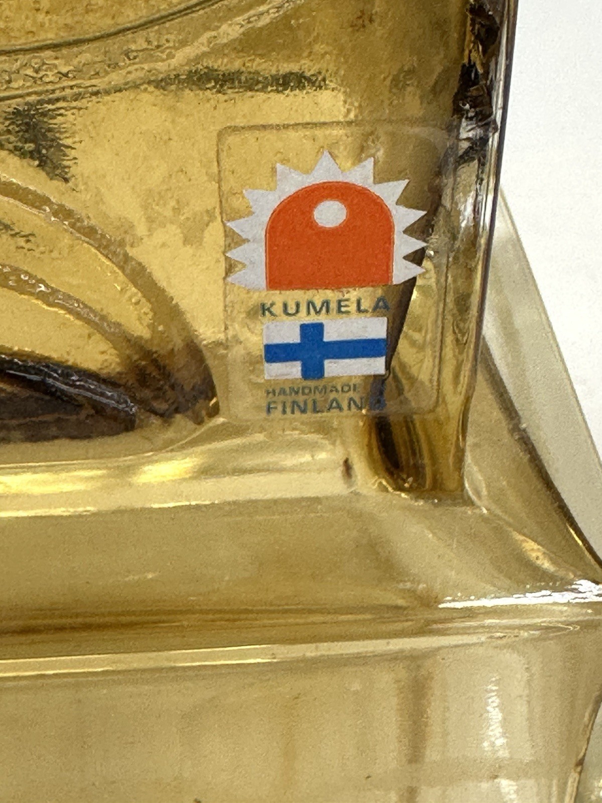 Art Glass Vase By Pentti Sarpaneva For Oy Kumela, 1960s Brutalist Mid-Mod 5-1/2"