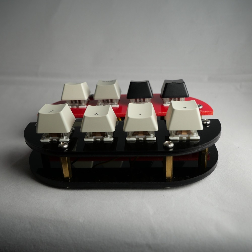 Black and Red Acrylic Midi Controller with 8 Note Buttons