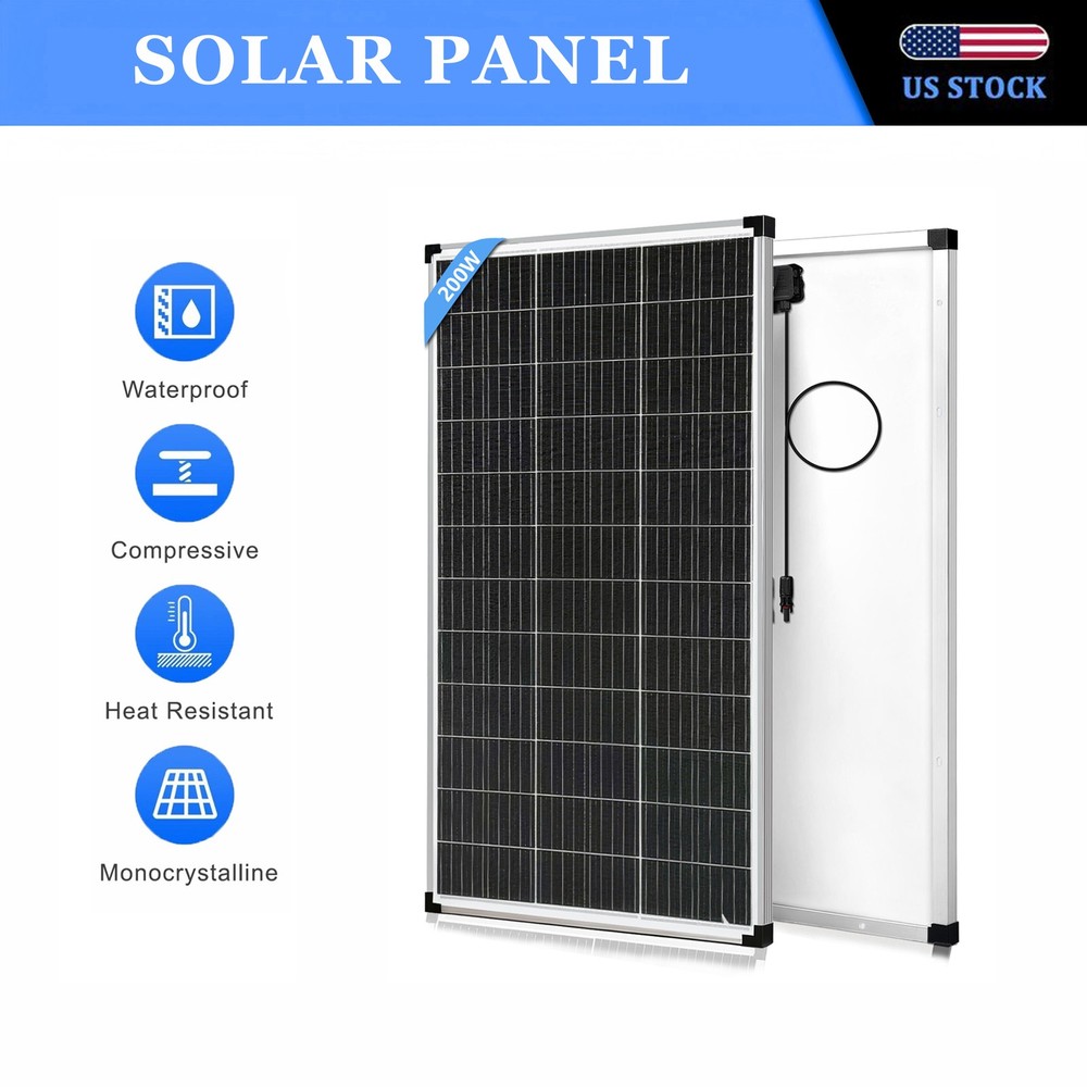 200W Solar Panel 18V Mono N-Type 18BB 25% PV Off-Grid for Battery Power System