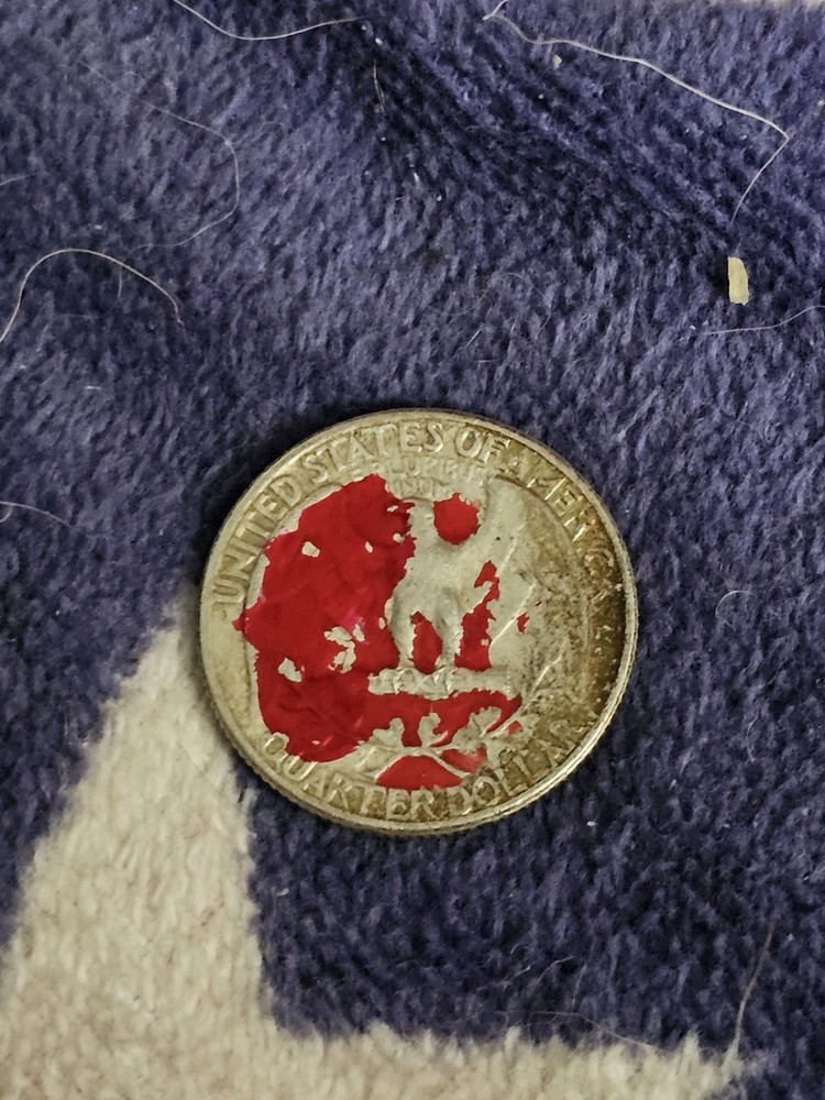 1964 SILVER RED PAINTED JUKEBOX QUARTER (RARE)