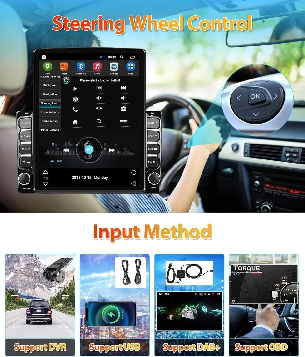 For Ram 1500 2500 3500 2019-2024 Android 15 Carplay Car Stereo Radio GPS
