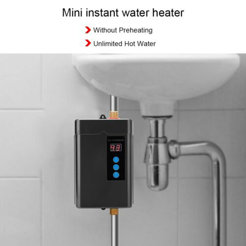 Electric Hot Tankless Water Heater Shower Instant Boiler Kitchen Bathroom 110V