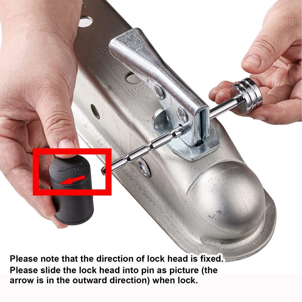 CZC AUTO Trailer Tongue Coupler Lock Adjustable 1 Pack, Silver