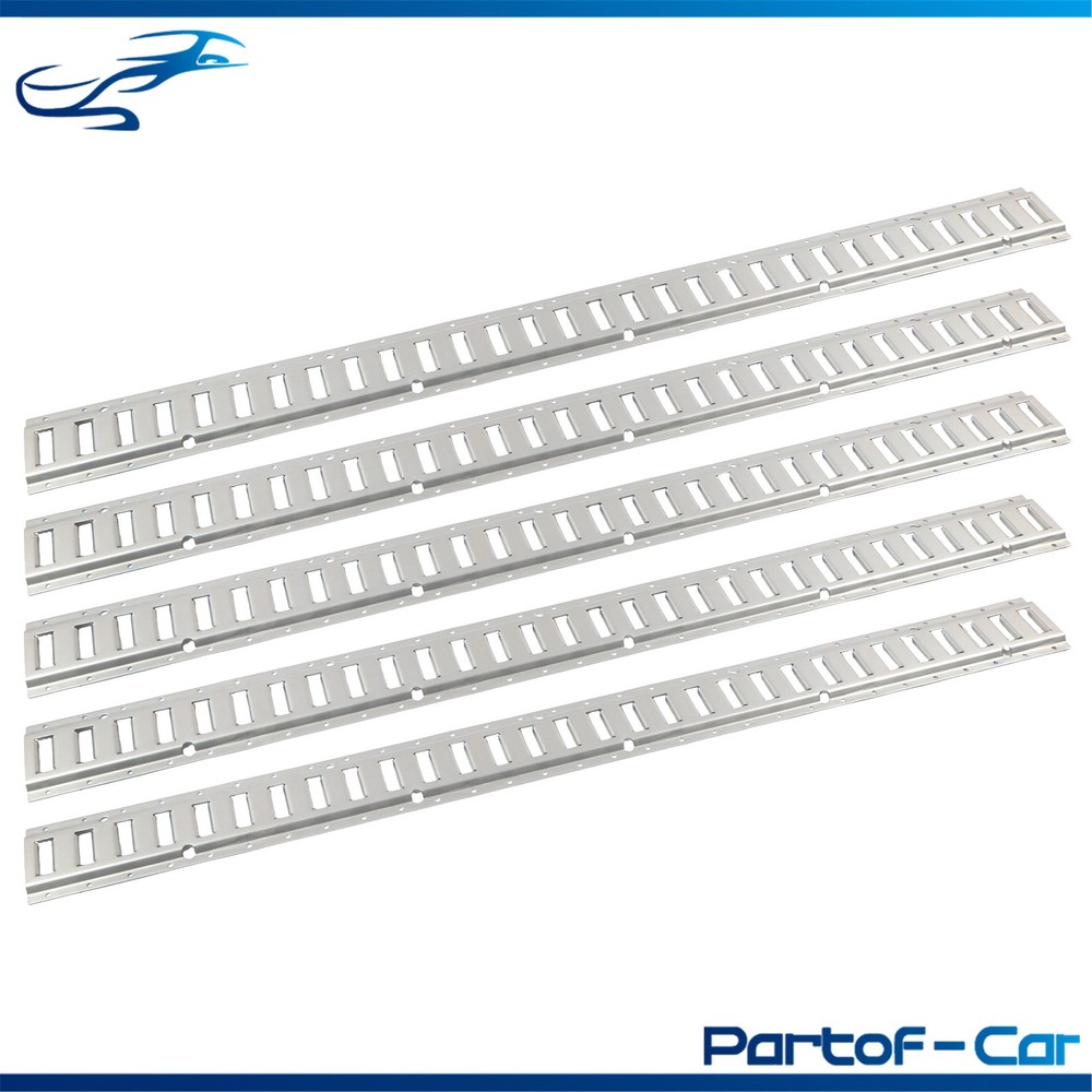 Silver 5 Pack 60" E Track Rail Sections Fit For Mounting In RV Trailers Tie Down