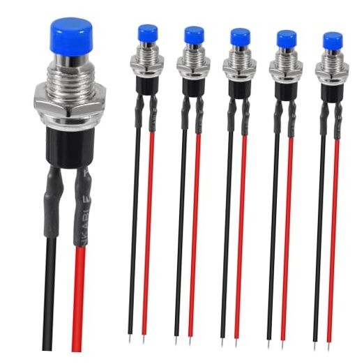 6Pcs 7mm Momentary Mini Push Button Switch SPST NO Normally Open 2 Pin Blue