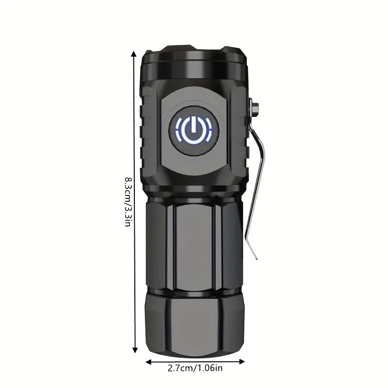 3×Tactical Flashlight Small 3 LED Torch Light Mini Super Bright USB Rechargeable