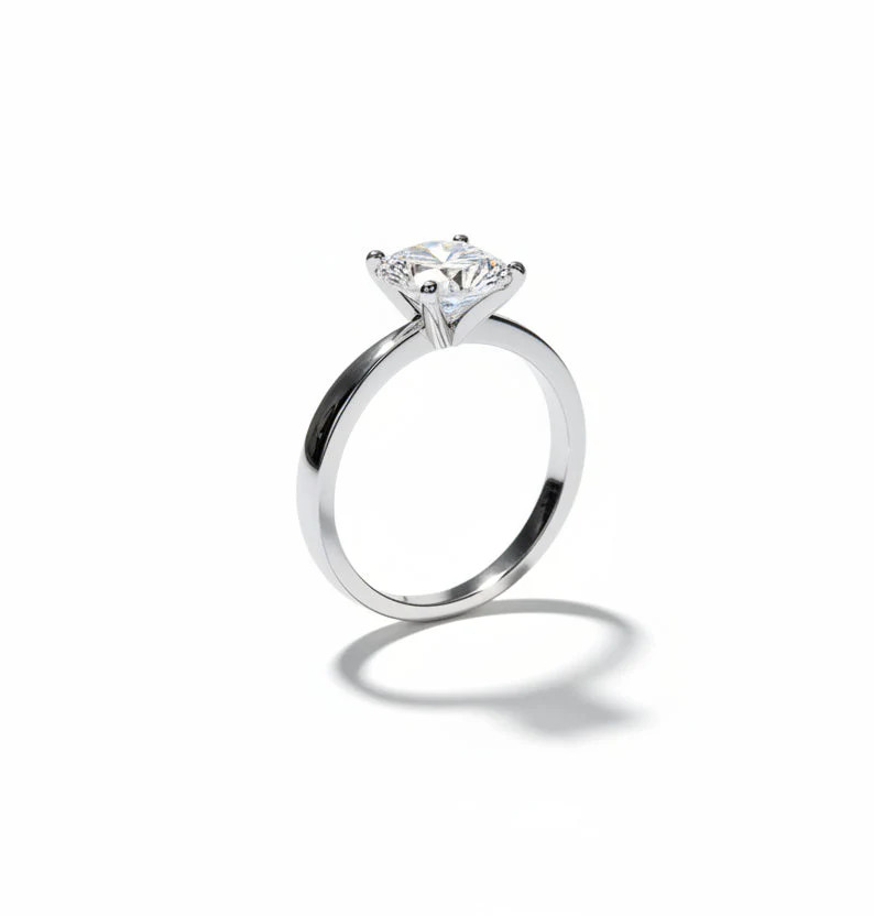 Sterling Silver Princess Cut Engagement Wedding Ring