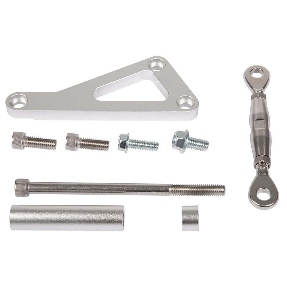 Billet Alternator Bracket Adjustable Kit Fits for Chevy SBC 305 327 Silver